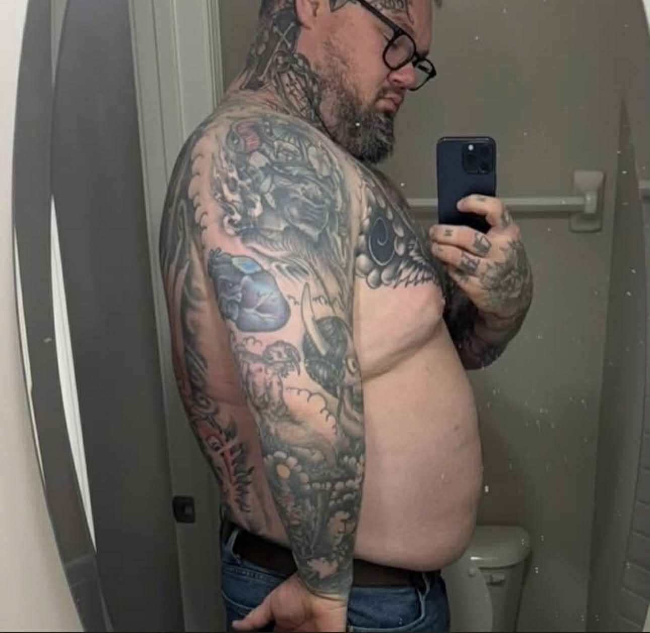 Founder before transformation progress photo